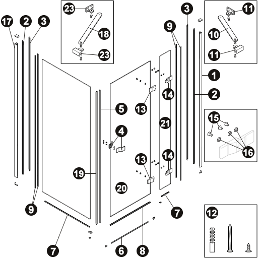 NOVELLINI-Explosionszeichnung GALA 1 GF DX