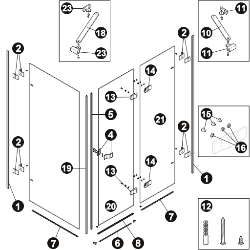 NOVELLINI-explosietekening GALA 2 2PF DX