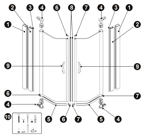 NOVELLINI exploded view GIADA PENTAGONO