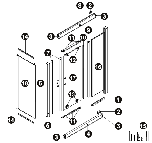 NOVELLINI exploded view GLAX 2010 2PDX HYDRO BOX
