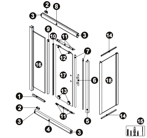 NOVELLINI exploded view GLAX 2010 2PSX HYDRO BOX