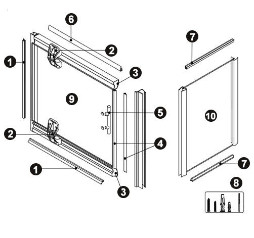 NOVELLINI exploded view GLAX 2010 GF STANDARD BOX