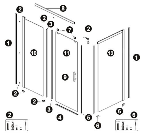 Vue éclatée NOVELLINI HC2 BOX2P