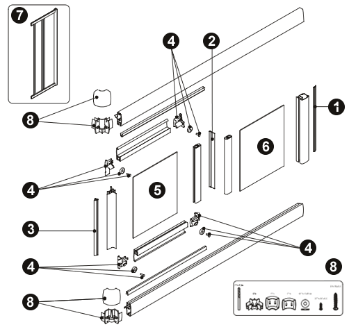 NOVELLINI exploded view HOLIDAY 80A LATO DX