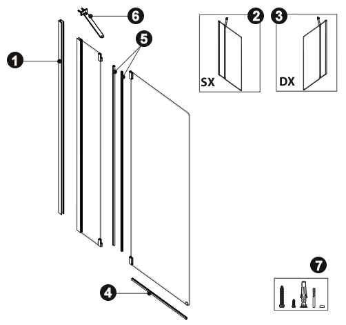 NOVELLINI exploded view IRIS COMBY