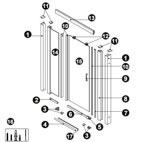 NOVELLINI exploded view KUADRA 2P