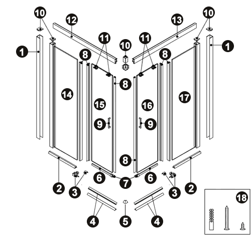 NOVELLINI exploded view KUADRA A