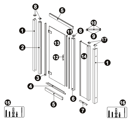 NOVELLINI exploded view KUADRA G+1F
