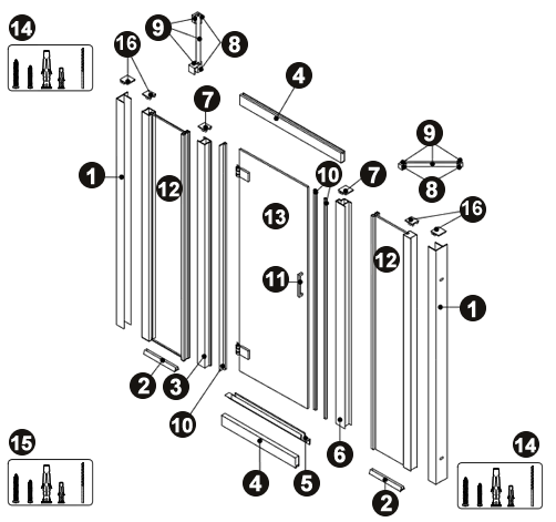 NOVELLINI exploded view KUADRA G+2F