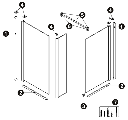 NOVELLINI exploded view KUADRA WALK4