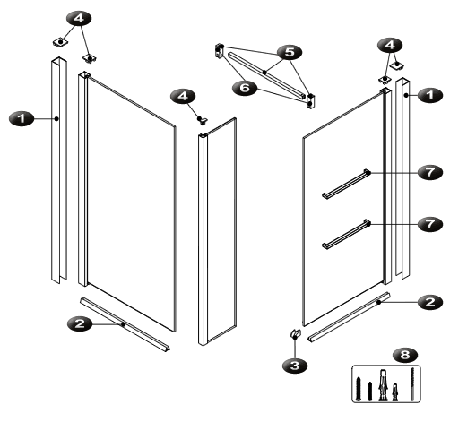 NOVELLINI exploded view KUADRA WALK5