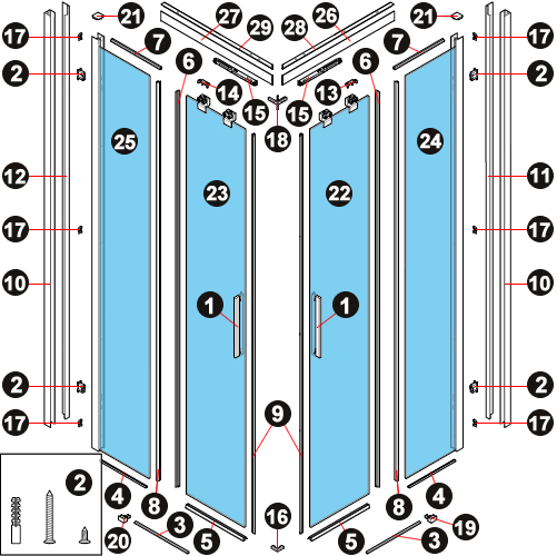 NOVELLINI exploded view KUADRA 2.0 AH