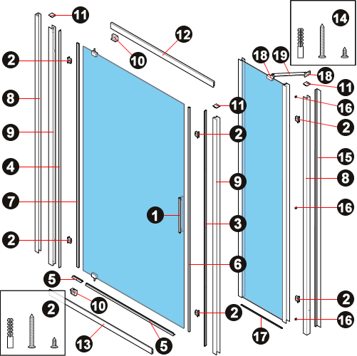 NOVELLINI exploded view KUADRA 2.0 G F IN LINEA