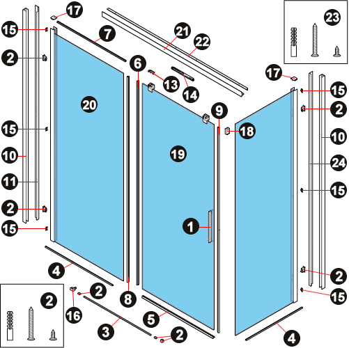 NOVELLINI exploded view KUADRA 2.0 PH FH