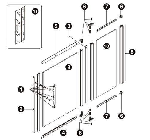 NOVELLINI-explosietekening LATO DX OCE80
