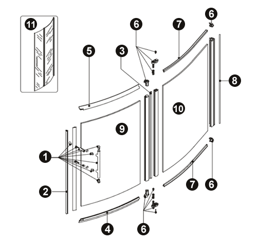NOVELLINI-explosietekening LATO DX VERSIONE DX OCE100 05-06