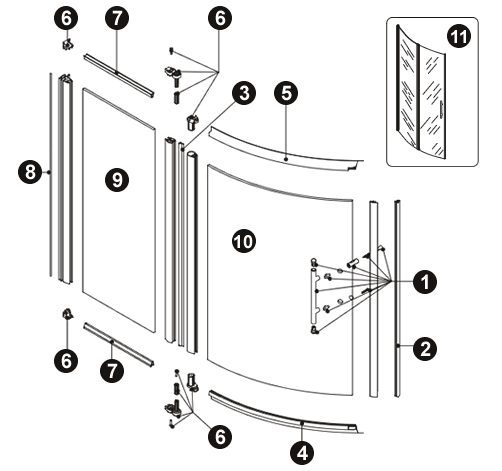 NOVELLINI exploded view LATO SX OCE90 05-06