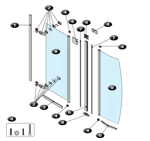 NOVELLINI-Explosionszeichnung LIFE 2 BOX