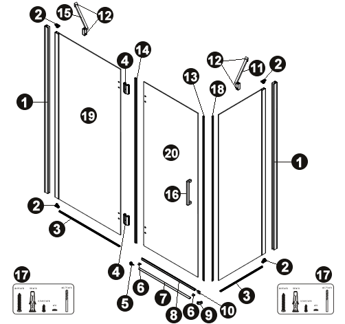 NOVELLINI exploded view LOUVRE 2PF