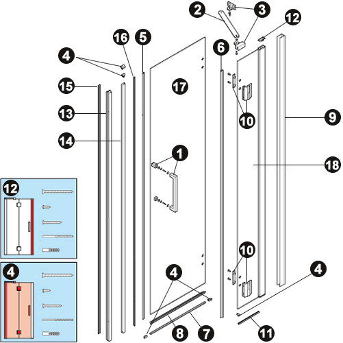 NOVELLINI exploded view LOUVRE N G DX