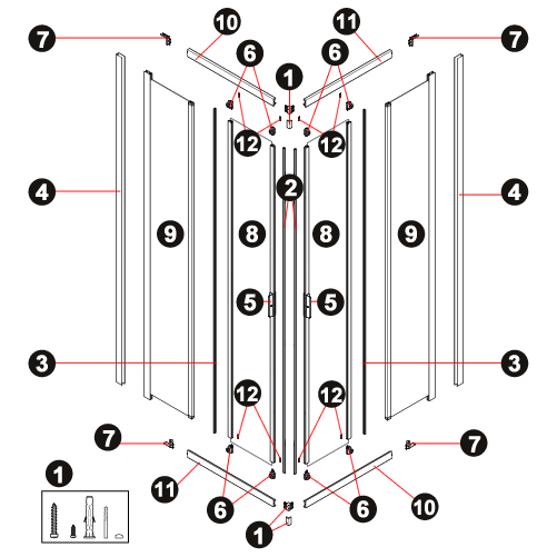 NOVELLINI exploded view LUNES 2.0 A