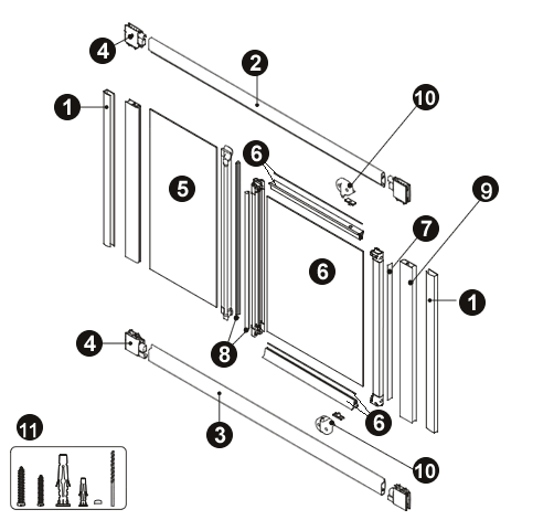 NOVELLINI exploded view LUNES GFLIN