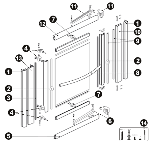 NOVELLINI exploded view LUNES O DX