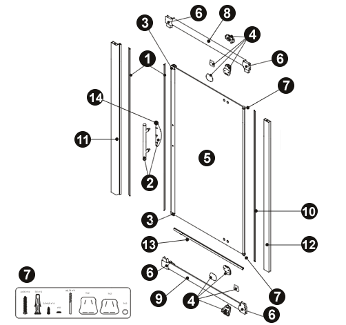 NOVELLINI exploded view LUNESPENTAGP