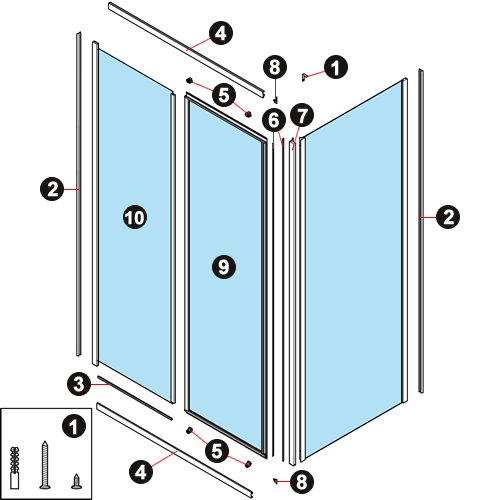 NOVELLINI-Explosionszeichnung MEDIA 2.0 BOX 2P