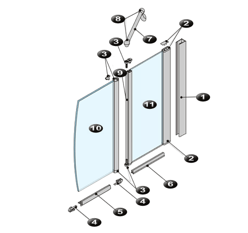 NOVELLINI exploded view MURANO 2V