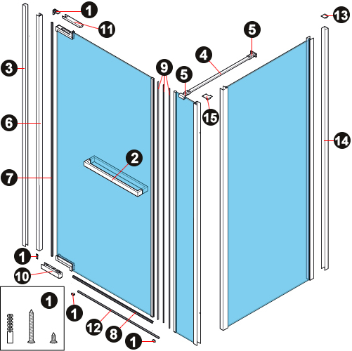 NOVELLINI exploded view N180 GF IN LINEA