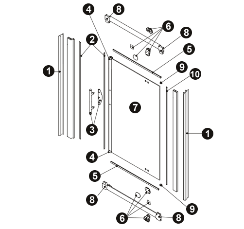 NOVELLINI exploded view NEW HOLIDAY 05-06 GF90 BOX DX