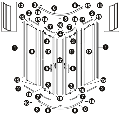 NOVELLINI exploded view NEW HOLIDAY 05-06 R90 BOX SX