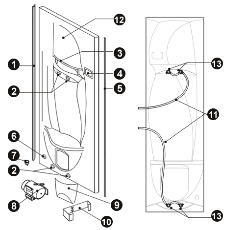 NOVELLINI exploded view NEW HOLIDAY 100X70 LATO DX