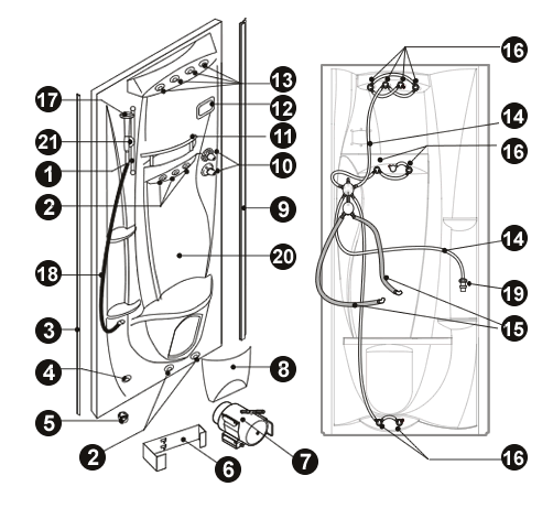 NOVELLINI exploded view NEW HOLIDAY S100 LATO SX