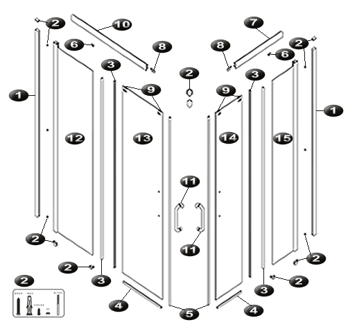Vue éclatée NOVELLINI NEXIS 1 BOX A SX
