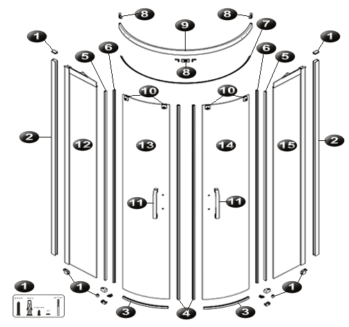NOVELLINI exploded view NEXIS 1 BOX R