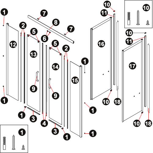 Vista esplosa NOVELLINI NEXIS DUAL BOX