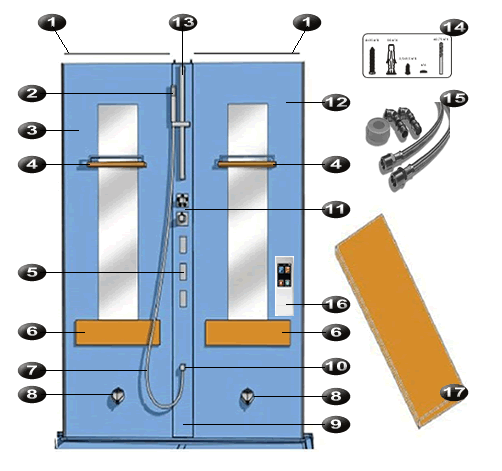 NOVELLINI exploded view NEXIS DUAL PARETI