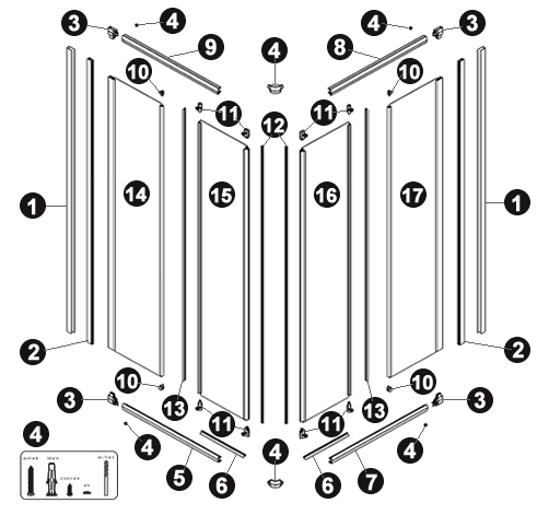 NOVELLINI exploded view NEW STAR A REV. CRISTALLO