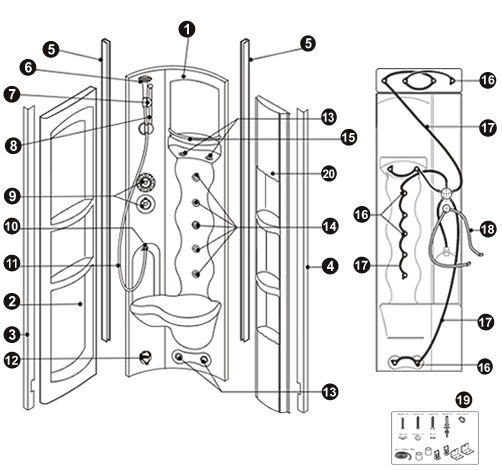 NOVELLINI exploded view PARETE OCE100 05-06