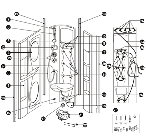 NOVELLINI exploded view PARETE OCE120