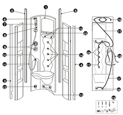 NOVELLINI exploded view PARETE OCE80 05-06