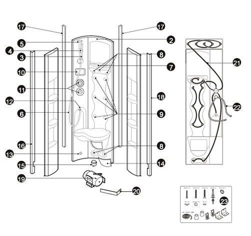 NOVELLINI exploded view PARETE OCE80