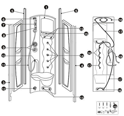 NOVELLINI exploded view PARETE OCE90 05-06