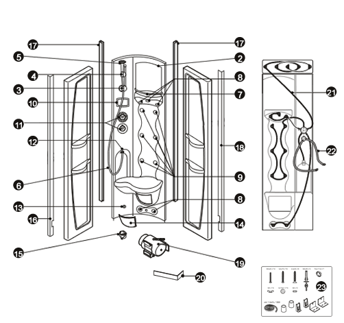 NOVELLINI exploded view PARETE OCE90