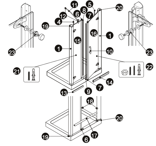 NOVELLINI exploded view PRESTIGE 2GFLINEA