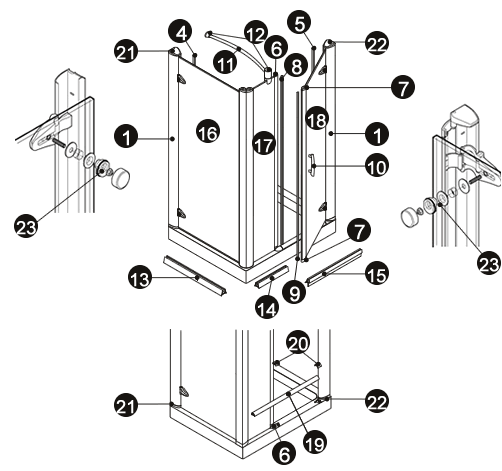 NOVELLINI exploded view PRESTIGE 2GFLINEAF