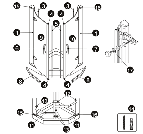 NOVELLINI exploded view PRESTIGE 2PENTAGONO