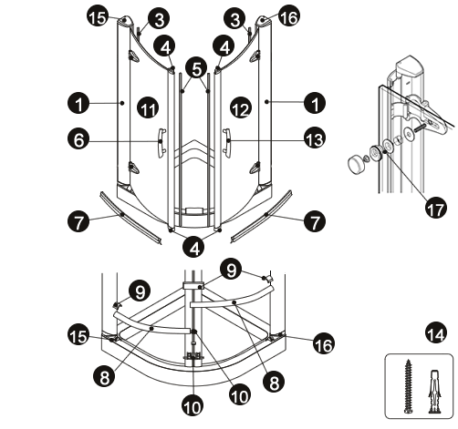 NOVELLINI exploded view PRESTIGE 2R
